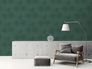 Non-woven wallpaper leaves palm trees  dark green 39338-3 1
