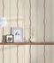 Vliestapete Linien Streifen Creme Rot Glanz 95873-1 Raum 1