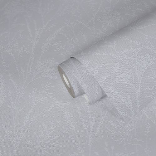 Vliestapete Floral Blumen Blätter Lila Weiß Glanz 39766-5 Detail