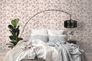Vliestapete Blätter Rosa Beige Gold Metallic 39768-1 Schlafzimmer 1