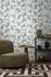 Non-woven wallpaper leaves white green silver 39768-2 1