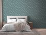 Vliestapete Blätter Grün Silber Metallic 39768-3 Schlafzimmer 1