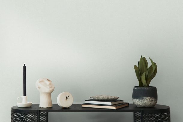 Non-woven wallpaper plain textile look silver grey 3977-75