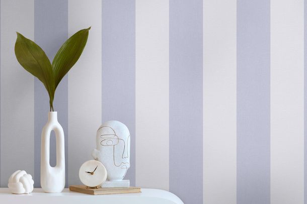 Non-woven wallpaper stripes blue purple 3979-04