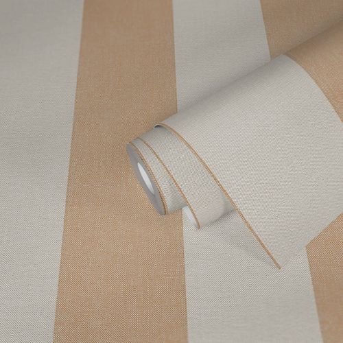 Vliestapete Streifen Textiloptik Gelb Creme 3979-42 Raum