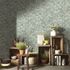 Non-woven wallpaper flowers green cream blue 10415-07 5