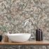 Non-woven wallpaper flowers green beige cream 10415-10 1