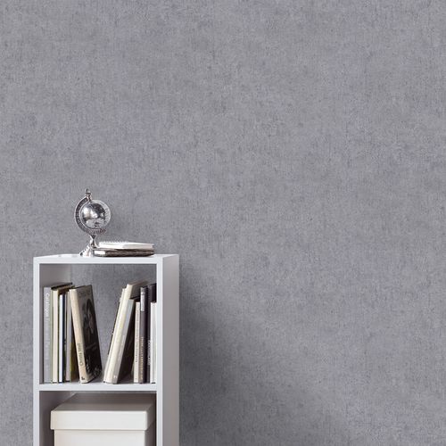 Non-woven wallpaper concrete used look grey 10418-10