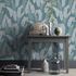 Non-woven wallpaper floral blue beige metallic 10344-19 1