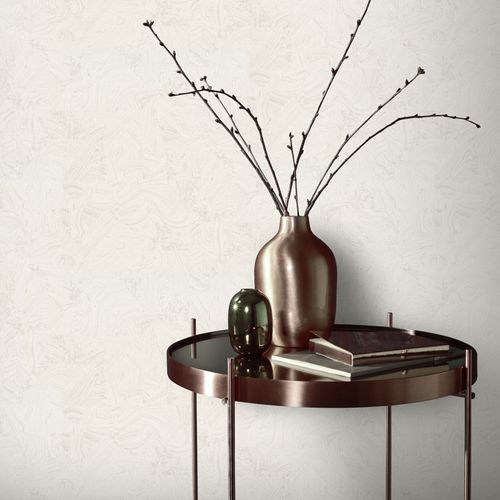 Vliestapete Fliesen Marmor Weiß Creme Metallic 10358-01 Zimmer