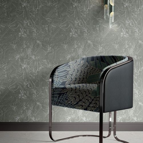 Vliestapete Fliesen Marmor Grau Silber Metallic 10358-15 Zimmer