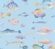 Vliestapete Textiloptik Fische Blau Türkis Rosa 39696-2 1