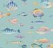 Vliestapete Textiloptik Fische Türkis Blau Rosa 39696-3 2
