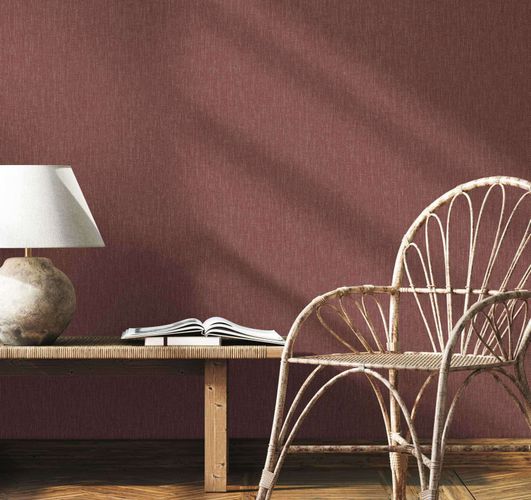 Vliestapete Meliert Textil Optik Dunkelrot 47617 Raumbild