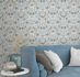 Non-woven wallpaper ornaments white turquoise 47619 1