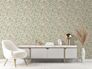 Non-woven wallpaper floral leaves white green orange 47626 4