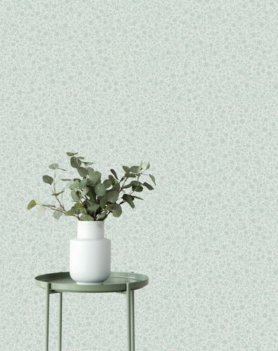 Vliestapete Floral Blumen Landhaus Stil Grün blau 47645 Raumbild 