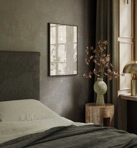 Vliestapete Tropisch Dschungel Beige Weiß 47649 Raumbild