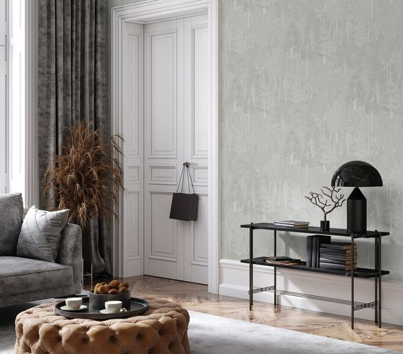 Non-woven wallpaper tropical jungle grey white 47653
