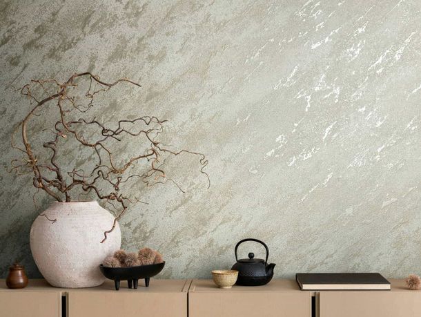Non-woven wallpaper concrete look cream beige 86523
