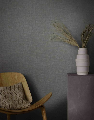 Vliestapete Uni Textiloptik Anthrazit Kupfer Metallic 34916 Zimmer