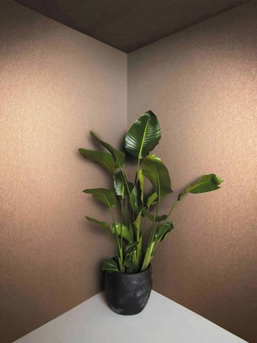 Non-woven wallpaper chrome effect orange glitter 86561