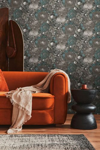 Vliestapete Michalsky Floral Grau Schwarz Blau 39979-2 Wohnzimmer