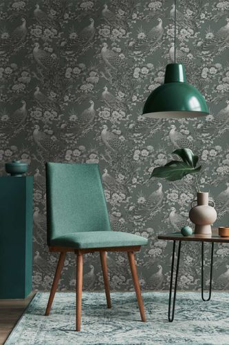 Vliestapete Michalsky Floral Vögel Grau Schwarz 39982-1 Wohnzimmer
