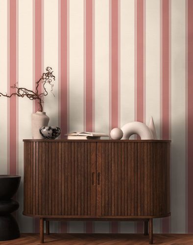 Vliestapete Michalsky Blockstreifen Rot Creme 39983-1 Zimmer