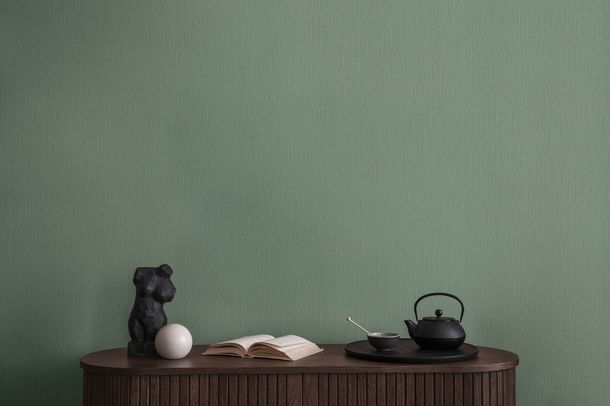 Non-woven wallpaper Michalsky plain green 39987-4