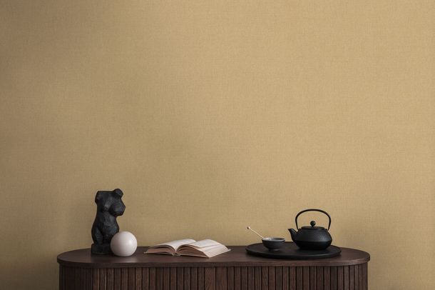 Non-woven wallpaper Michalsky linen look yellow 39988-3