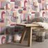 Non-woven wallpaper abstract art orange pink grey 10432-06 1