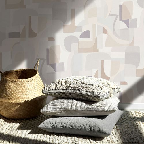 Vliestapete Abstrakt Kunst Creme Beige Grau 10432-31 Zimmer