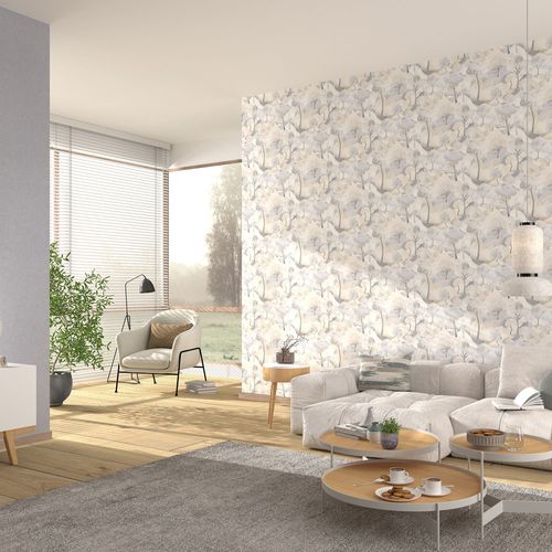 Non-woven wallpaper forest trees Asia beige grey 10433-02