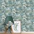 Non-woven wallpaper forest trees Asia petrol green 10433-07 5