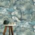 Non-woven wallpaper forest trees Asia petrol green 10433-07 1