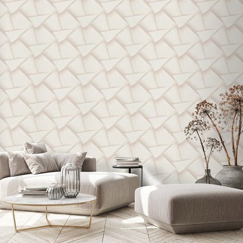 Non-woven wallpaper graphic cream beige metallic 10401-14