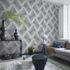Non-woven wallpaper triangles grey silver metallic 10404-10 5