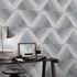 Non-woven wallpaper triangles grey silver metallic 10404-10 1