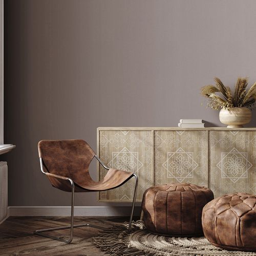 Non-woven wallpaper textile look brown metallic 10437-37