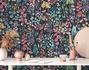 Vliestapete Aquarell Floral Schwarz Bunt 39606-4 Wohnzimmer 1
