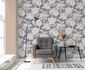 Vliestapete Blumen Vintage Floral Blau Beige 39607-1 Raum 5
