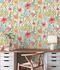 Vliestapete Blüten Aquarell Weiß Grün Orange 39695-1 Zimmer 5