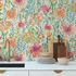 Vliestapete Blüten Aquarell Weiß Grün Orange 39695-1 Wohnzimmer 6