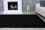 Living Room Rug Shaggy Fancy Plain Black 3