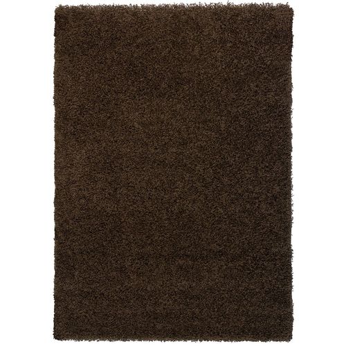 Living room rug, deep pile rug, plain brown fancy