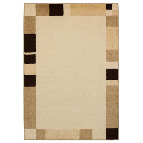 Carpet Milano woven carpet border graphic beige brown