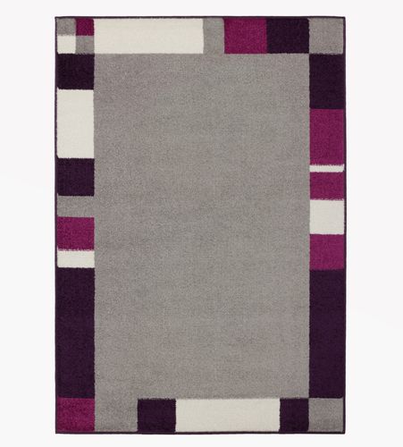 Carpet Milano woven carpet border graphic purple gray