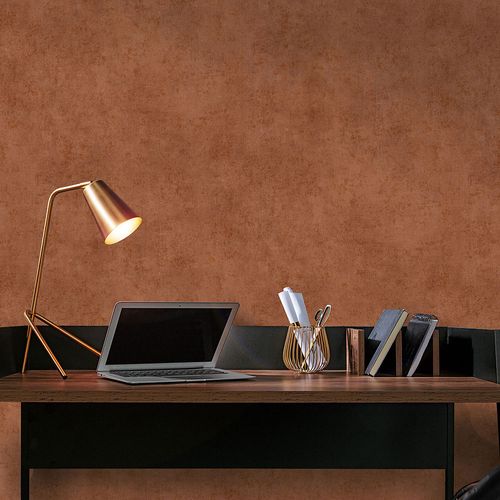 Vliestapete Elle Putz Optik Patina Orange Braun 10438-13 Raum