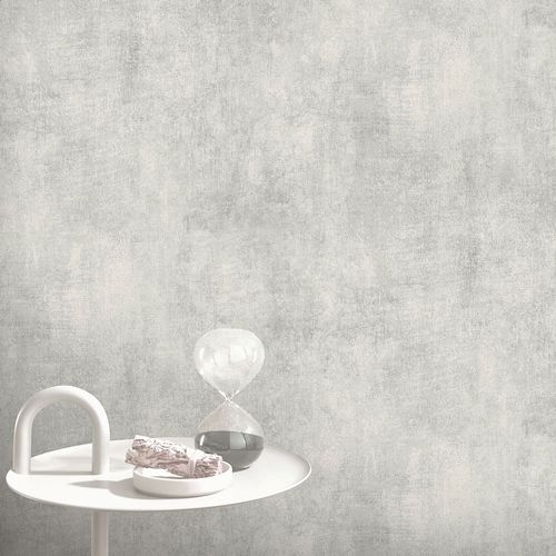 Non-woven wallpaper Elle plaster look patina light gray 10438-31